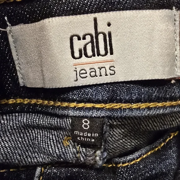 Cabi Women's Button Fly Skinny Jeans Stretchy Dark Wash Ribbon Waistband Size 8 - Picture 12 of 13